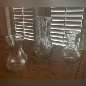 Clear glass vases (3)